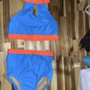 Blue and Orange Kids 2 Piece Dance Set